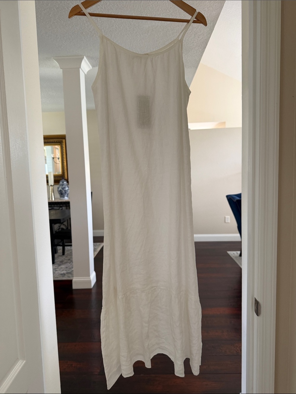 Women's Cream Slip Dress - Lightweight Linen